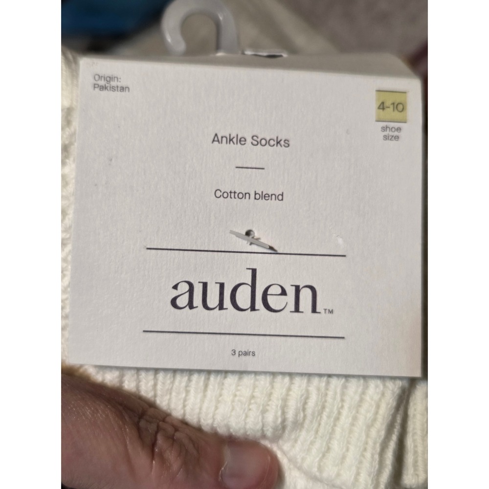 Auden Womens Ankle Socks 3 Pairs Cotton Blend Textured Knit Size 4-10 - Picture 5 of 5